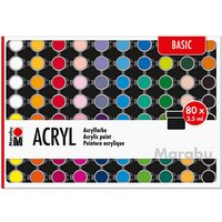 80 Marabu BASIC Acrylfarben farbsortiert 80 x 3,5 ml von Marabu