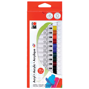 MARABU Acrylfarbe Set - 12x 12 ml. von Marabu