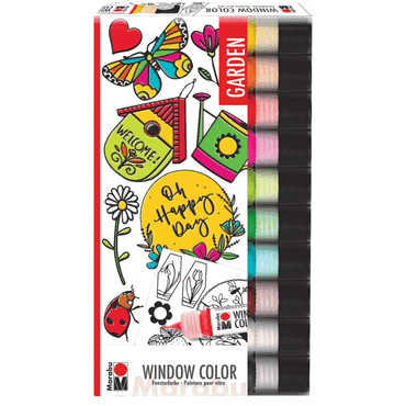 MARABU Fensterfarben-Set Garden - 10 x 25 ml von Marabu