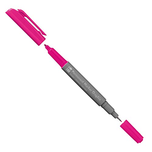Marabu 01470003131 - Permanent Marker Graphix in Himbeere, mit Doppelspitze 1-2 mm und 0,5 mm, brillante Farben, schnelltrocknende, alkoholbasierte Tinte, geruchsarm und wasserfest Marabu 01470003131 - Permanent Marker Graphix in Himbeere, mit Doppelspitze 1-2 mm und 0,5 mm, brillante Farben, schnelltrocknende, alkoholbasierte Tinte, geruchsarm und wasserfest von Marabu