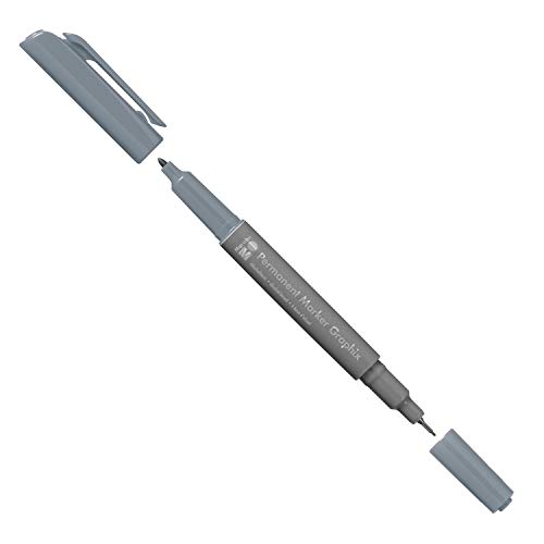 Marabu 01470003169 - Permanent Marker Graphix in Steingrau, mit Doppelspitze 1-2 mm und 0,5 mm, brillante Farben, schnelltrocknende, alkoholbasierte Tinte, geruchsarm und wasserfest Marabu 01470003169 - Permanent Marker Graphix in Steingrau, mit Doppelspitze 1-2 mm und 0,5 mm, brillante Farben, schnelltrocknende, alkoholbasierte Tinte, geruchsarm und wasserfest von Marabu