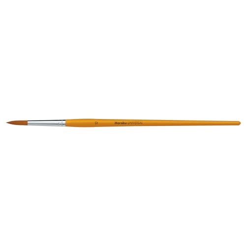 Marabu Universal Pinsel, Größe 12, Synthetikhaarpinsel aus FSC-zertifiziertem Holz, Rundpinsel für Aquarell, Seiden-und Glasmalerei, 01840000012 von Marabu