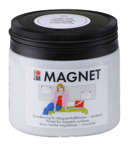 Marabu 02600043815 - Magnetfarbe 475 ml, Acrylgrundierung für magnetische Flächen, nach Trocknung übermalbar, wasserfest und lichtecht, 3 - 4 Schichten kreuzweise auftragen für bessere Magnetkraft von Marabu