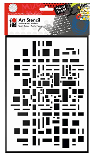 Marabu 0285000000012 - Art Stencil, Motivschablone für effektvolles Schablonieren auf Papier, Keilrahmen, Holz und Textilien, PVC - frei, lasergeschnitten, wiederverwendbar, DIN A4, Graphic Pattern Marabu 0285000000012 - Art Stencil, Motivschablone für effektvolles Schablonieren auf Papier, Keilrahmen, Holz und Textilien, PVC - frei, lasergeschnitten, wiederverwendbar, DIN A4, Graphic Pattern von Marabu