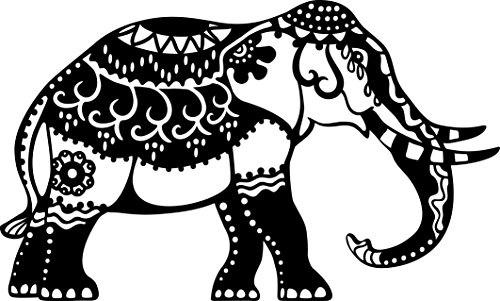 Marabu 0288000000001 - Silhouette Schablone, Ergebnisse mit Negativ - Effekt, PVC frei, wieder verwendbar, zum Sprühen, Walzen und Spachteln mit Textil- und Acrylfarben, DIN A4, Indian Elephant von Marabu