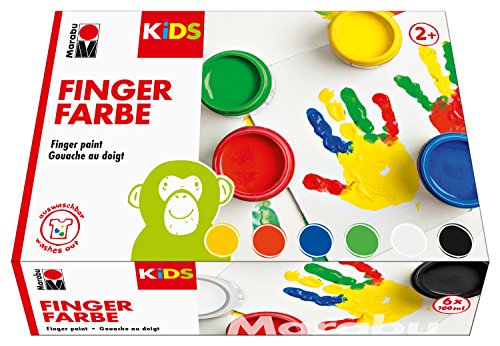 Marabu 0303000000081 - Kids Fingerfarbe Set mit 6 leuchtenden Farben á 100 ml, parabenfrei, vegan, laktosefrei, glutenfrei, geeignet zum Malen in Kindergarten, Schule, Therapie und zu Hause Marabu 0303000000081 - Kids Fingerfarbe Set mit 6 leuchtenden Farben á 100 ml, parabenfrei, vegan, laktosefrei, glutenfrei, geeignet zum Malen in Kindergarten, Schule, Therapie und zu Hause von Marabu