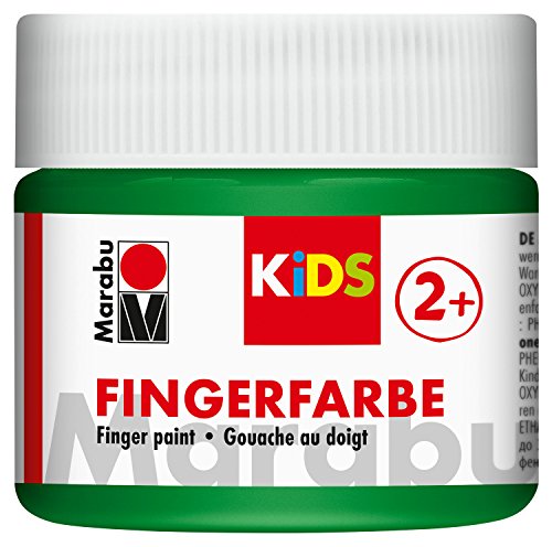 Marabu 03030050267 - Kids Fingerfarbe grün 100 ml, Fingermalfarbe auf Wasserbasis, parabenfrei, vegan, laktosefrei, glutenfrei, geeignet zum Malen in Kindergarten, Schule, Therapie und zu Hause von Marabu