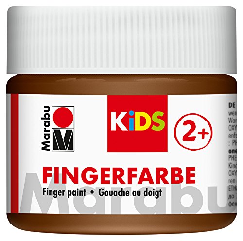 Marabu 03030050285 - Kids Fingerfarbe braun 100 ml, Fingermalfarbe auf Wasserbasis, parabenfrei, vegan, laktosefrei, glutenfrei, geeignet zum Malen in Kindergarten, Schule, Therapie und zu Hause von Marabu