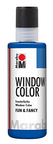 Marabu 04060004055 - Window Color fun & fancy, ultramarinblau 80 ml, Fensterfarbe auf Wasserbasis, ablösbar auf glatten Flächen wie Glas, Spiegel, Fliesen und Folie von Marabu