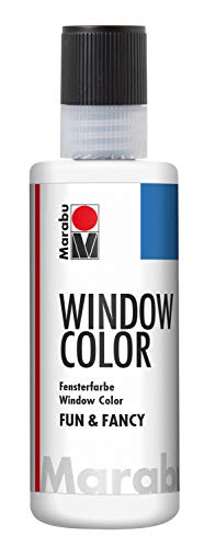 Marabu 04060004070 - Window Color fun & fancy, weiß 80 ml, Fensterfarbe auf Wasserbasis, ablösbar auf glatten Flächen wie Glas, Spiegel, Fliesen und Folie von Marabu