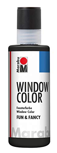 Marabu 04060004173 - Window Color fun & fancy, schwarz 80 ml, Fensterfarbe auf Wasserbasis, ablösbar auf glatten Flächen wie Glas, Spiegel, Fliesen und Folie von Marabu