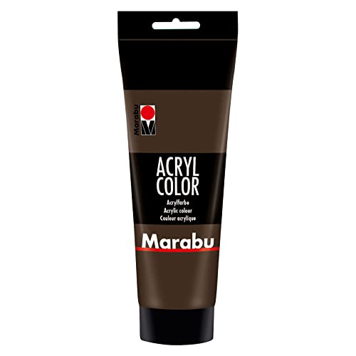 Marabu 12010025045 - Acryl Color dunkelbraun 225 ml, cremige Acrylfarbe auf Wasserbasis, schnell trocknend, lichtecht, wasserfest, zum Auftragen mit Pinsel und Schwamm auf Leinwand, Papier und Holz Marabu 12010025045 - Acryl Color dunkelbraun 225 ml, cremige Acrylfarbe auf Wasserbasis, schnell trocknend, lichtecht, wasserfest, zum Auftragen mit Pinsel und Schwamm auf Leinwand, Papier und Holz von Marabu