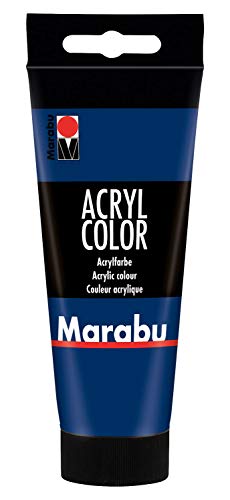 Marabu 12010050053 - Acryl Color dunkelblau 100 ml, cremige Acrylfarbe auf Wasserbasis, schnell trocknend, lichtecht, wasserfest, zum Auftragen mit Pinsel und Schwamm auf Leinwand, Papier und Holz Marabu 12010050053 - Acryl Color dunkelblau 100 ml, cremige Acrylfarbe auf Wasserbasis, schnell trocknend, lichtecht, wasserfest, zum Auftragen mit Pinsel und Schwamm auf Leinwand, Papier und Holz von Marabu