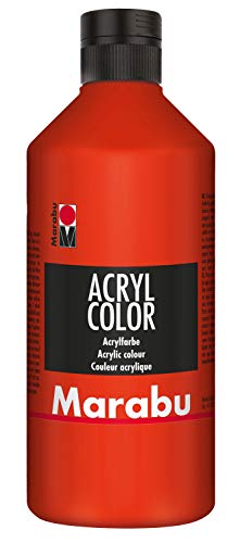 Marabu 12010075006 - Acryl Color zinnoberrot 500 ml, cremige Acrylfarbe auf Wasserbasis, schnell trocknend, lichtecht, wasserfest, zum Auftragen mit Pinsel und Schwamm auf Leinwand, Papier und Holz Marabu 12010075006 - Acryl Color zinnoberrot 500 ml, cremige Acrylfarbe auf Wasserbasis, schnell trocknend, lichtecht, wasserfest, zum Auftragen mit Pinsel und Schwamm auf Leinwand, Papier und Holz von Marabu