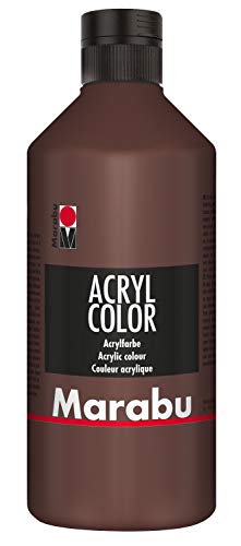 Marabu 12010075040 - Acryl Color mittelbraun 500 ml, cremige Acrylfarbe auf Wasserbasis, schnell trocknend, lichtecht, wasserfest, zum Auftragen mit Pinsel und Schwamm auf Leinwand, Papier und Holz Marabu 12010075040 - Acryl Color mittelbraun 500 ml, cremige Acrylfarbe auf Wasserbasis, schnell trocknend, lichtecht, wasserfest, zum Auftragen mit Pinsel und Schwamm auf Leinwand, Papier und Holz von Marabu