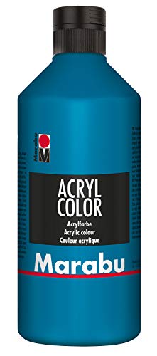 Marabu 12010075056 - Acryl Color cyan 500 ml, cremige Acrylfarbe auf Wasserbasis, schnell trocknend, lichtecht, wasserfest, zum Auftragen mit Pinsel und Schwamm auf Leinwand, Papier und Holz Marabu 12010075056 - Acryl Color cyan 500 ml, cremige Acrylfarbe auf Wasserbasis, schnell trocknend, lichtecht, wasserfest, zum Auftragen mit Pinsel und Schwamm auf Leinwand, Papier und Holz von Marabu