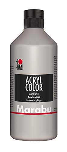 Marabu 12010075082 - Acryl Color silber 500 ml, cremige Acrylfarbe auf Wasserbasis, schnell trocknend, lichtecht, wasserfest, zum Auftragen mit Pinsel und Schwamm auf Leinwand, Papier und Holz Marabu 12010075082 - Acryl Color silber 500 ml, cremige Acrylfarbe auf Wasserbasis, schnell trocknend, lichtecht, wasserfest, zum Auftragen mit Pinsel und Schwamm auf Leinwand, Papier und Holz von Marabu