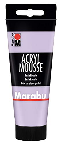 Marabu 12050050007 - Acryl Mousse lavendel 100 ml, leichte Pastell - Acrylpaste auf Wasserbasis, luftige Konsistenz, zum Auftrag mit Malmesser und Pinsel auf Keilrahmen, Holz, Papier und Metall von Marabu