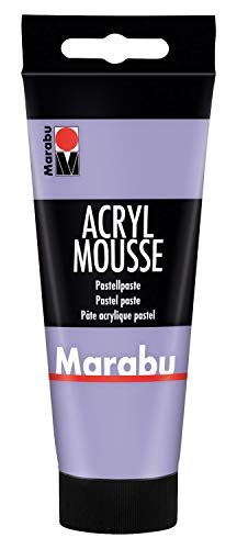 Marabu 12050050035 - Acryl Mousse flieder 100 ml, leichte Pastell - Acrylpaste auf Wasserbasis, luftige Konsistenz, zum Auftrag mit Malmesser und Pinsel auf Keilrahmen, Holz, Papier und Metall von Marabu