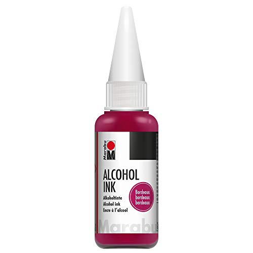 Marabu 12160059034 - Alcohol Ink bordeaux, 20 ml, Alkoholtinte, für Fluid Art, Resin Art und Epoxidharz, für nicht saugende Untergründe, beschichtetes Spezialpapier, Metall, Keramik und Glas Marabu 12160059034 - Alcohol Ink bordeaux, 20 ml, Alkoholtinte, für Fluid Art, Resin Art und Epoxidharz, für nicht saugende Untergründe, beschichtetes Spezialpapier, Metall, Keramik und Glas von Marabu
