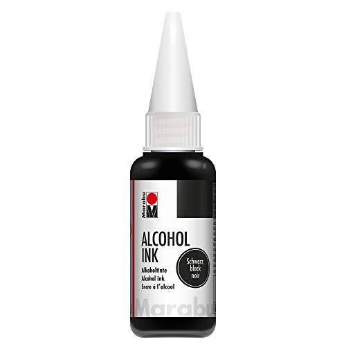 Marabu 12160059073 - Alcohol Ink schwarz, 20 ml, Alkoholtinte, für Fluid Art, Resin Art und Epoxidharz, für nicht saugende Untergründe, beschichtetes Spezialpapier, Metall, Keramik und Glas Marabu 12160059073 - Alcohol Ink schwarz, 20 ml, Alkoholtinte, für Fluid Art, Resin Art und Epoxidharz, für nicht saugende Untergründe, beschichtetes Spezialpapier, Metall, Keramik und Glas von Marabu
