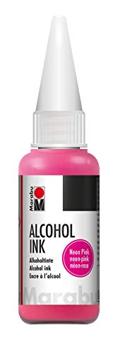 Marabu 12160059334 - Alcohol Ink neon pink, 20 ml, Alkoholtinte, für Fluid Art, Resin Art und Epoxidharz, für nicht saugende Untergründe, beschichtetes Spezialpapier, Metall, Keramik und Glas von Marabu