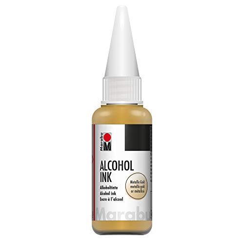 Marabu 12160059784 - Alcohol Ink metallic-gold, 20 ml, Alkoholtinte, für Fluid Art, Resin Art und Epoxidharz, für nicht saugende Untergründe, beschichtetes Spezialpapier, Metall, Keramik und Glas Marabu 12160059784 - Alcohol Ink metallic-gold, 20 ml, Alkoholtinte, für Fluid Art, Resin Art und Epoxidharz, für nicht saugende Untergründe, beschichtetes Spezialpapier, Metall, Keramik und Glas von Marabu