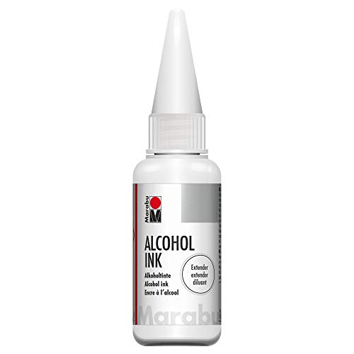 Marabu 12160059810 - Alcohol Ink Extender 20 ml, zum Mischen, Aufhellen und wieder Ablösen, als Trocknungsverzögerer, für nicht saugende Untergründe, beschichtetes Spezialpapier, Metall, Keramik, Glas von Marabu