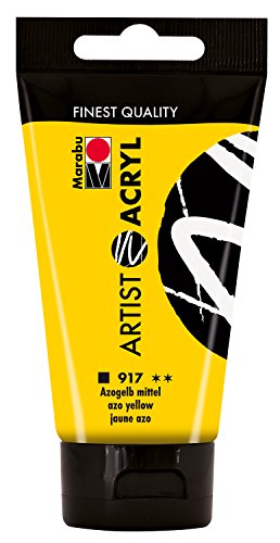 Marabu 12200002917 - Artist Acryl azogelb mittel 75 ml, feine Acrylfarbe in Künstlerqualität, auf Wasserbasis, pastose Konsistenz, hoch pigmentiert, sehr gute Brillanz und Deckkraft Marabu 12200002917 - Artist Acryl azogelb mittel 75 ml, feine Acrylfarbe in Künstlerqualität, auf Wasserbasis, pastose Konsistenz, hoch pigmentiert, sehr gute Brillanz und Deckkraft von Marabu