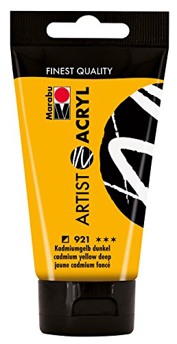 Marabu 12200002921 - Artist Acryl kadmiumgelb dunkel 75 ml, feine Acrylfarbe in Künstlerqualität, auf Wasserbasis, pastose Konsistenz, hoch pigmentiert, sehr gute Brillanz und Deckkraft Marabu 12200002921 - Artist Acryl kadmiumgelb dunkel 75 ml, feine Acrylfarbe in Künstlerqualität, auf Wasserbasis, pastose Konsistenz, hoch pigmentiert, sehr gute Brillanz und Deckkraft von Marabu