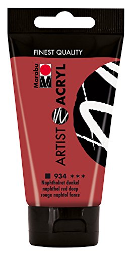Marabu 12200002934 - Artist Acryl naphtholrot dunkel 75 ml, feine Acrylfarbe in Künstlerqualität, auf Wasserbasis, pastose Konsistenz, hoch pigmentiert, sehr gute Brillanz und Deckkraft Marabu 12200002934 - Artist Acryl naphtholrot dunkel 75 ml, feine Acrylfarbe in Künstlerqualität, auf Wasserbasis, pastose Konsistenz, hoch pigmentiert, sehr gute Brillanz und Deckkraft von Marabu
