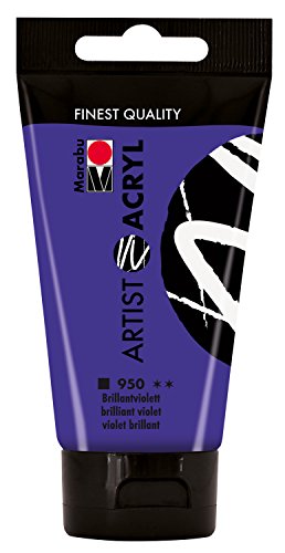 Marabu 12200002950 - Artist Acryl brillantviolett 75 ml, feine Acrylfarbe in Künstlerqualität, auf Wasserbasis, pastose Konsistenz, hoch pigmentiert, sehr gute Brillanz und Deckkraft von Marabu