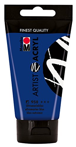 Marabu 12200002958 - Artist Acryl ultramarinblau 75 ml, feine Acrylfarbe in Künstlerqualität, auf Wasserbasis, pastose Konsistenz, hoch pigmentiert, sehr gute Brillanz und Deckkraft von Marabu