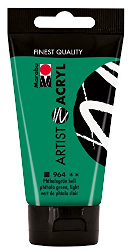 Marabu 12200002964 - Artist Acryl phthalogrün 75 ml, feine Acrylfarbe in Künstlerqualität, auf Wasserbasis, pastose Konsistenz, hoch pigmentiert, sehr gute Brillanz und Deckkraft Marabu 12200002964 - Artist Acryl phthalogrün 75 ml, feine Acrylfarbe in Künstlerqualität, auf Wasserbasis, pastose Konsistenz, hoch pigmentiert, sehr gute Brillanz und Deckkraft von Marabu