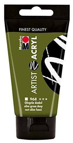 Marabu 12200002968 - Artist Acryl olivgrün dunkel 75 ml, feine Acrylfarbe in Künstlerqualität, auf Wasserbasis, pastose Konsistenz, hoch pigmentiert, sehr gute Brillanz und Deckkraft Marabu 12200002968 - Artist Acryl olivgrün dunkel 75 ml, feine Acrylfarbe in Künstlerqualität, auf Wasserbasis, pastose Konsistenz, hoch pigmentiert, sehr gute Brillanz und Deckkraft von Marabu