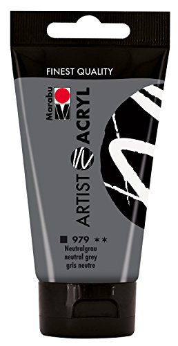 Marabu 12200002979 - Artist Acryl neutralgrau 75 ml, feine Acrylfarbe in Künstlerqualität, auf Wasserbasis, pastose Konsistenz, hoch pigmentiert, sehr gute Brillanz und Deckkraft Marabu 12200002979 - Artist Acryl neutralgrau 75 ml, feine Acrylfarbe in Künstlerqualität, auf Wasserbasis, pastose Konsistenz, hoch pigmentiert, sehr gute Brillanz und Deckkraft von Marabu