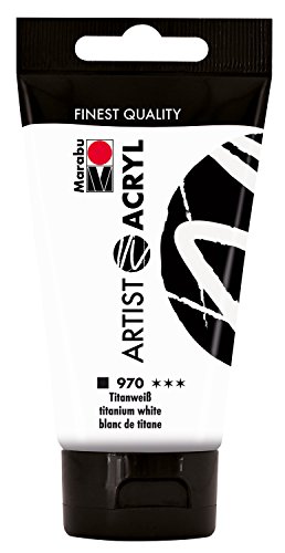 Marabu 12200003970 - Artist Acryl titanweiß 75 ml, feine Acrylfarbe in Künstlerqualität, auf Wasserbasis, pastose Konsistenz, hoch pigmentiert, sehr gute Brillanz und Deckkraft Marabu 12200003970 - Artist Acryl titanweiß 75 ml, feine Acrylfarbe in Künstlerqualität, auf Wasserbasis, pastose Konsistenz, hoch pigmentiert, sehr gute Brillanz und Deckkraft von Marabu