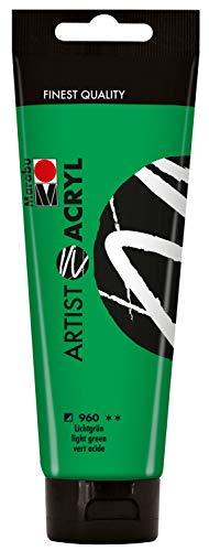 Marabu 12200044960 - Artist Acryl, Lichtgrün 120 ml, feine Acrylfarbe in Künstlerqualität, auf Wasserbasis, pastose Konsistenz, hoch pigmentiert, sehr gute Brillanz und Deckkraft Marabu 12200044960 - Artist Acryl, Lichtgrün 120 ml, feine Acrylfarbe in Künstlerqualität, auf Wasserbasis, pastose Konsistenz, hoch pigmentiert, sehr gute Brillanz und Deckkraft von Marabu