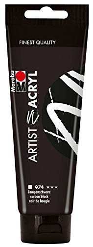 Marabu 12200044974 - Artist Acryl, Lampenschwarz 120 ml, feine Acrylfarbe in Künstlerqualität, auf Wasserbasis, pastose Konsistenz, hoch pigmentiert, sehr gute Brillanz und Deckkraft Marabu 12200044974 - Artist Acryl, Lampenschwarz 120 ml, feine Acrylfarbe in Künstlerqualität, auf Wasserbasis, pastose Konsistenz, hoch pigmentiert, sehr gute Brillanz und Deckkraft von Marabu