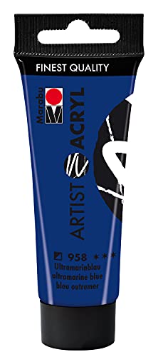 Marabu 12200055958 - Artist Acryl Ultramarinblau 958, 22 ml, feine Acrylfarbe in Künstlerqualität, auf Wasserbasis, pastose Konsistenz, hoch pigmentiert, sehr gute Brillanz und Deckkraft Marabu 12200055958 - Artist Acryl Ultramarinblau 958, 22 ml, feine Acrylfarbe in Künstlerqualität, auf Wasserbasis, pastose Konsistenz, hoch pigmentiert, sehr gute Brillanz und Deckkraft von Marabu