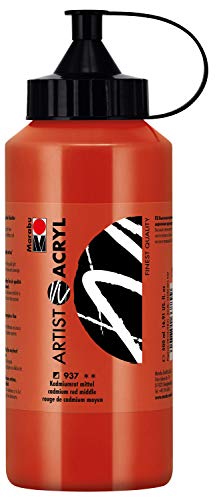 Marabu 12200075937 - Artist Acryl, Kadmiumrot mittel 500 ml, feine Acrylfarbe in Künstlerqualität, auf Wasserbasis, pastose Konsistenz, hoch pigmentiert, sehr gute Brillanz und Deckkraft Marabu 12200075937 - Artist Acryl, Kadmiumrot mittel 500 ml, feine Acrylfarbe in Künstlerqualität, auf Wasserbasis, pastose Konsistenz, hoch pigmentiert, sehr gute Brillanz und Deckkraft von Marabu