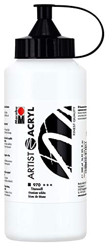 Marabu 12200075970 - Artist Acryl, Titanweiß 500 ml, feine Acrylfarbe in Künstlerqualität, auf Wasserbasis, pastose Konsistenz, hoch pigmentiert, sehr gute Brillanz und Deckkraft Marabu 12200075970 - Artist Acryl, Titanweiß 500 ml, feine Acrylfarbe in Künstlerqualität, auf Wasserbasis, pastose Konsistenz, hoch pigmentiert, sehr gute Brillanz und Deckkraft von Marabu