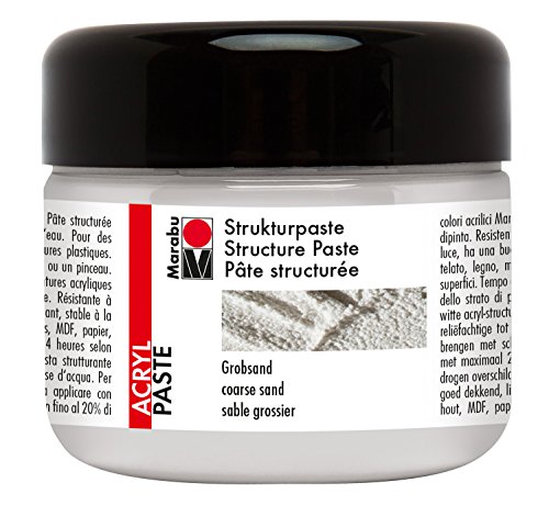 Marabu 12260025814 - Strukturpaste Grobsand, matte Acrylpaste auf Wasserbasis, lichtecht, wetterfest, gut deckend, für reliefartige bis plastische Strukturen, 225 ml, weiß Marabu 12260025814 - Strukturpaste Grobsand, matte Acrylpaste auf Wasserbasis, lichtecht, wetterfest, gut deckend, für reliefartige bis plastische Strukturen, 225 ml, weiß von Marabu