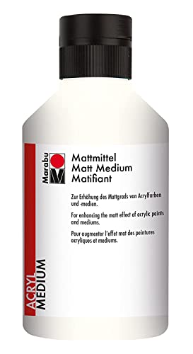 Marabu 12290013860 - Mattmittel, cremig fließendes Acryl - Mattierungsmittel, auf Wasserbasis, zur Erhöhung des Mattgrads von Acrylfarben und -medien, 250 ml, transparent von Marabu