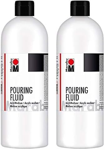 Marabu 12320016885 - Pouring Fluid Acrylmedium 750 ml, Dünnflüssiges Medium für Gießanwendungen und Fließtechniken, verbessert die Verlaufseigenschaften von Acrylfarben, nicht vergilbend von Marabu
