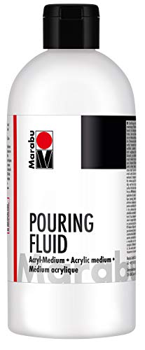 Marabu 12320075885 - Pouring Fluid Acrylmedium 500 ml, Dünnflüssiges Medium für Gießanwendungen und Fließtechniken, verbessert die Verlaufseigenschaften von Acrylfarben, nicht vergilbend von Marabu