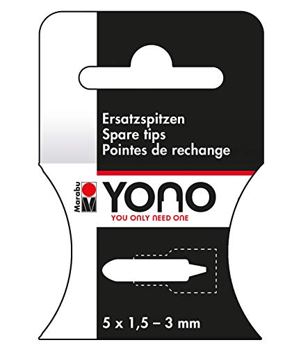 Marabu 1240000004006 - YONO Marker Ersatzspitzen 1,5 - 3 mm, 5 hochwertige japanische Rundspitzen zum Austauschen von Marabu
