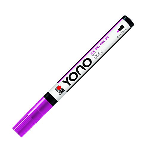 Marabu 12400101014 - YONO Marker, Magenta 014, vielseitiger Acrylstift mit feiner japanischer Rundspitze 0,5 - 1,5 mm, wasserbasiert, lichtecht und wasserfest, für nahezu alle Untergründe von Marabu