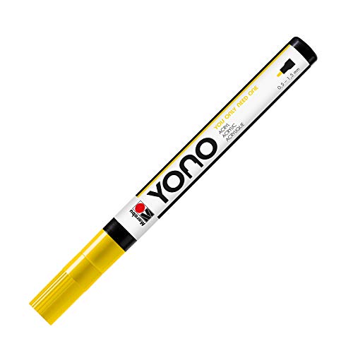 Marabu 12400101019 - YONO Marker, Gelb 019, vielseitiger Acrylstift mit feiner japanischer Rundspitze 0,5 - 1,5 mm, wasserbasiert, lichtecht und wasserfest, für nahezu alle Untergründe Marabu 12400101019 - YONO Marker, Gelb 019, vielseitiger Acrylstift mit feiner japanischer Rundspitze 0,5 - 1,5 mm, wasserbasiert, lichtecht und wasserfest, für nahezu alle Untergründe von Marabu