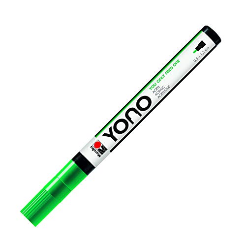 Marabu 12400101067 - YONO Marker, Saftgrün 067, vielseitiger Acrylstift mit feiner japanischer Rundspitze 0,5 - 1,5 mm, wasserbasiert, lichtecht und wasserfest, für nahezu alle Untergründe Marabu 12400101067 - YONO Marker, Saftgrün 067, vielseitiger Acrylstift mit feiner japanischer Rundspitze 0,5 - 1,5 mm, wasserbasiert, lichtecht und wasserfest, für nahezu alle Untergründe von Marabu